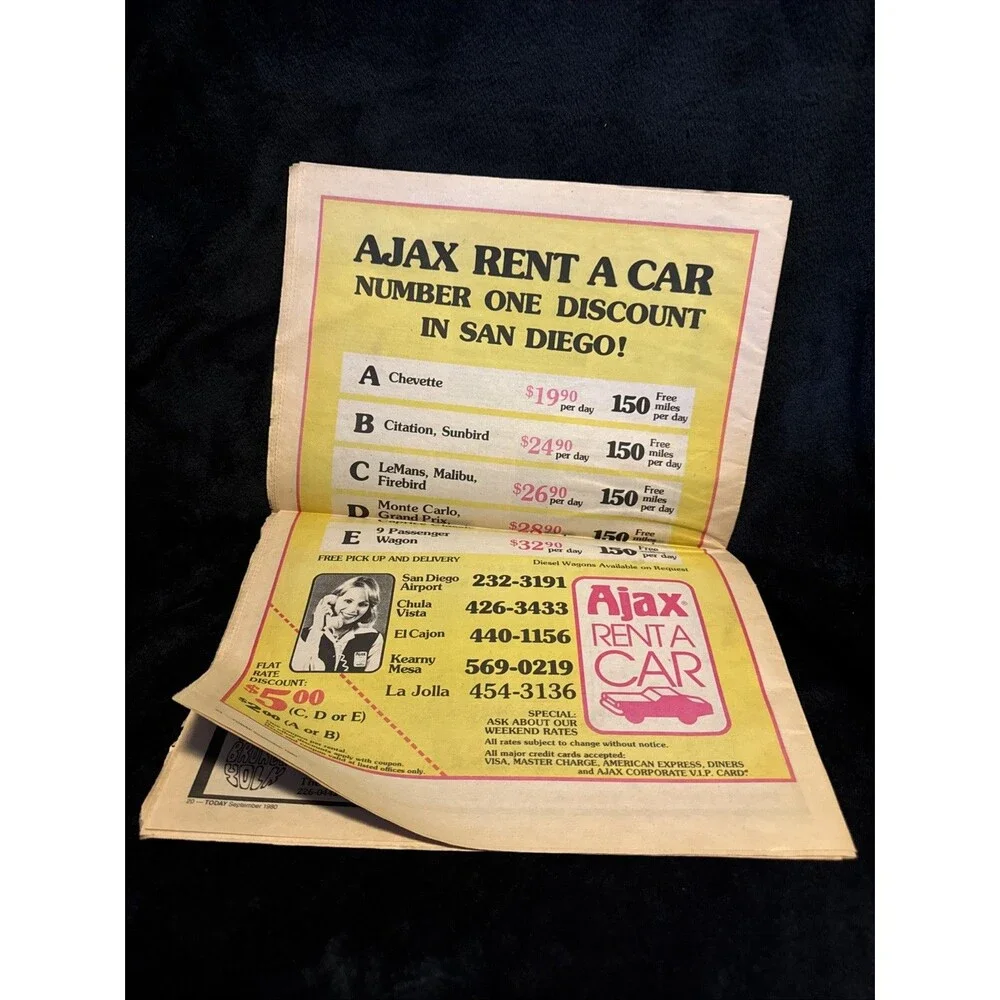 Vintage Sept 1980 In San Diego Today Restaurant Guide Nostalgia Ajax Su casa